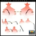 thumbnail image 2 of Unique Christmas Tree Rimless Gradient Lens Party Shade Sunglasses Gold - Red, 2 of 7