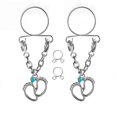 thumbnail image 1 of Aucun Clip Percé Réglable sur le Corps Piercing Bijoux Pieds en Forme de Mamelon Anneau Shield(Blue), 1 of 2
