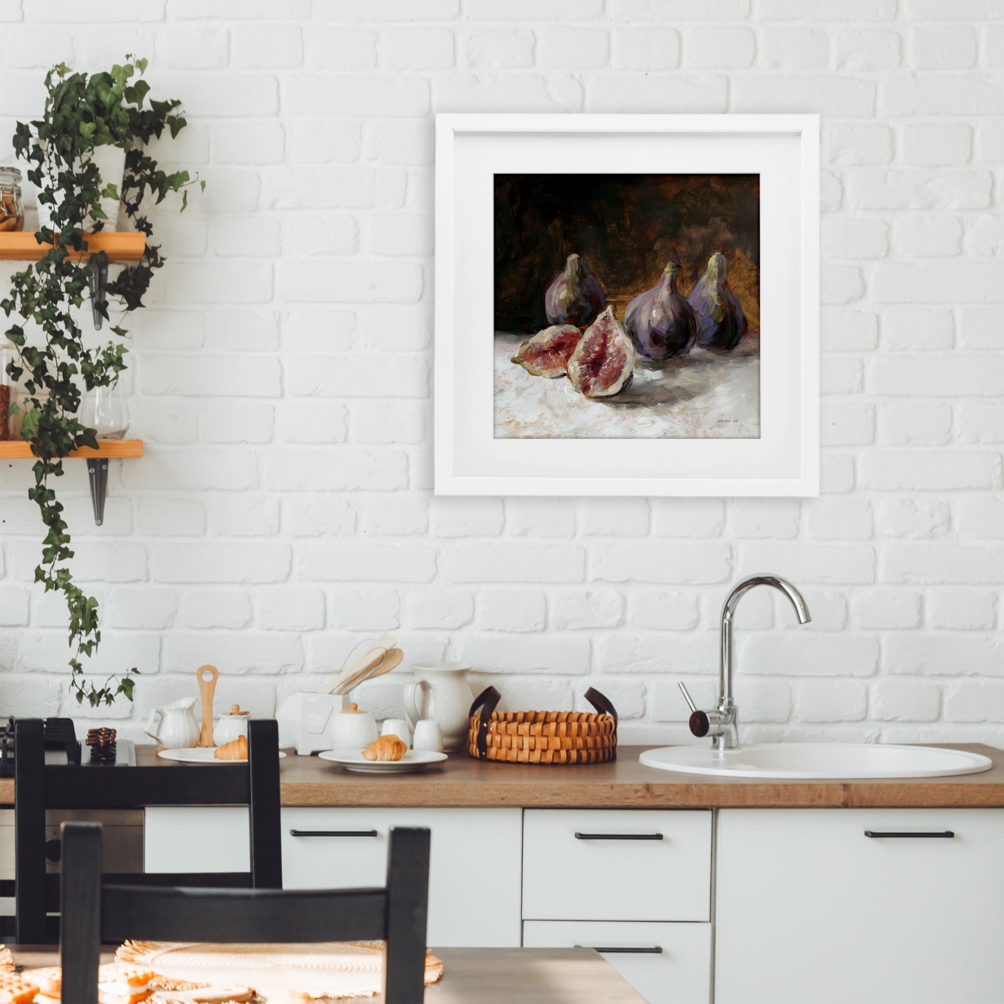 Stupell Industries Rustic Fig Still Life White Framed Print Under Glass, design by Danhui Nai