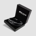 thumbnail image 3 of SERASAR Man's Leather Bracelet "Proud" with stainless steel magnetic closure, Black 17cm, including gift box, 3 of 7