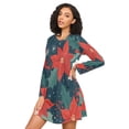 thumbnail image 3 of FORMRS Womens Long Sleeve Nightgowns Crew Neck Sleep Shirt Soft Pajamas Sizes S-3XL, Christmas Berries, 3 of 8