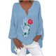 thumbnail image 1 of Moda Mujer Camiseta de manga larga Otoño Frente abierto Prendas de abrigo sueltas Impresión Blusa Abrigo Tops Pompotops FGAJ14557, 1 of 5