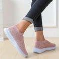 thumbnail image 4 of LTTVQM Slip On Sneakers Women Glitter Rhinestone Comfortable Platform Arch Support Walking Shoes Fashion Outdoor Dance Anti-Slip Shoes Pink 35(US-5), 4 of 4