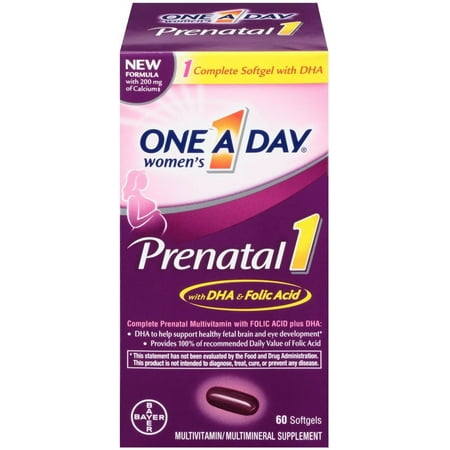 One-A-Day Prenatal 1 with DHA & Folic Acid, Softgels, 60 ea