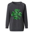 thumbnail image 4 of VgaVtl St. Paddy's Day Women Sweatshirt Long Sleeve Tops for Women Plus Size Loose Vacation Shamrock Casual Glitter Tops,Gray M, 4 of 5