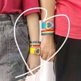 thumbnail image 2 of AOOOWER Rainbow Stripe Canvas Woven Bracelet Adjustable Watch Bands for Couples Friends, 2 of 16
