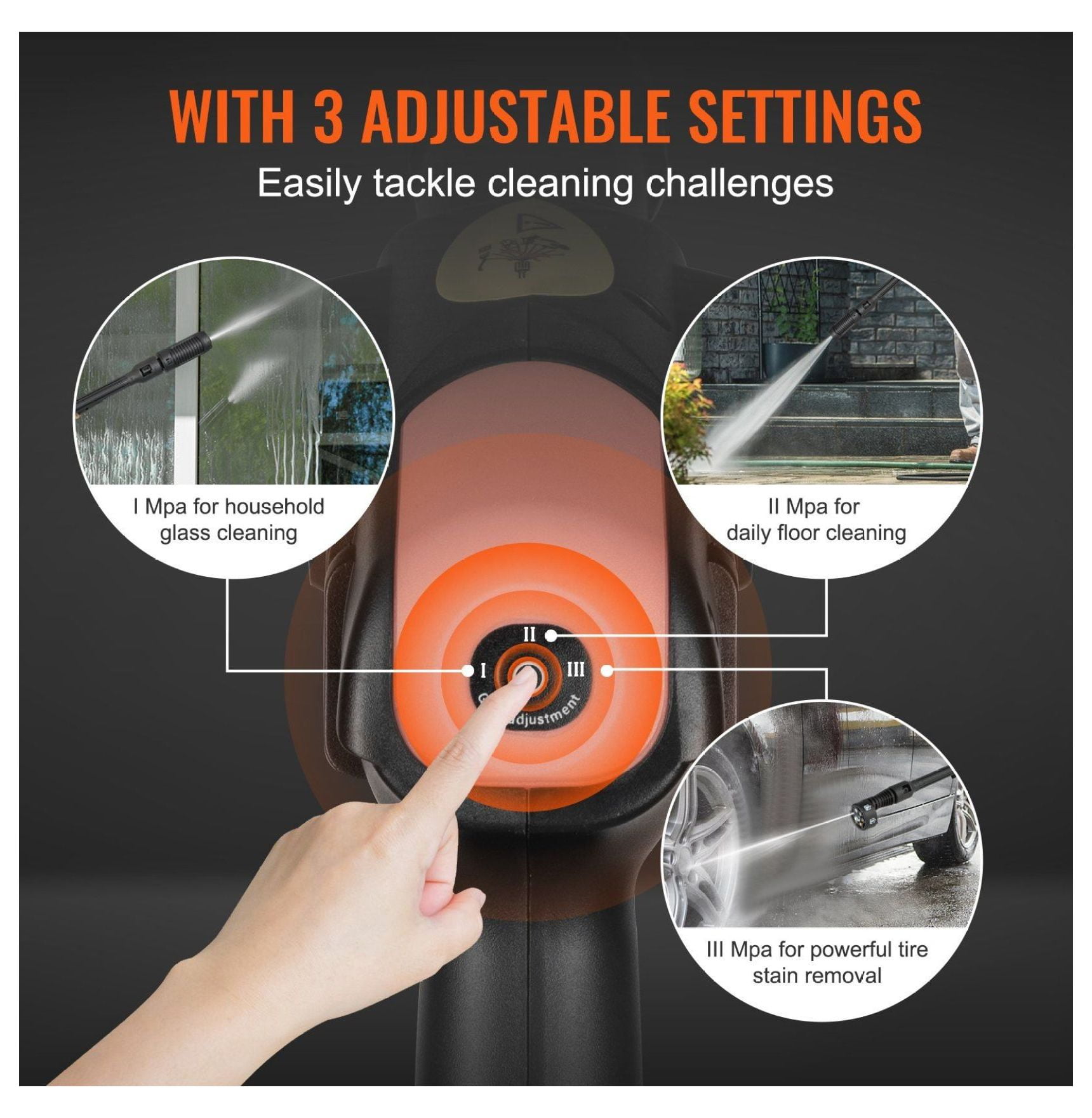 Cordless Pressure Washer 652 PSI 1.1 GPM Portable Power Cleaner, Handheld Car Wash Gun with 4.0Ah Battery, 6-in-1 Nozzle, for Auto, Patio, Floor Cleaning