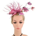 thumbnail image 4 of GTEYOIJN Foreign Trade Simulation Plastic Butterfly Hair Hoop Party Hair Accessories Hot Pink Lace Headband, 4 of 4