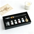 thumbnail image 7 of Homemoh Glass Dipped Pen Ink Set, Crystal Elegant Flower Signature Ink Pen, Calligraphy Pen Set with Pen Holder for Signatures, Gift Cards Writing, Calligraphy Beginners, 7 of 7