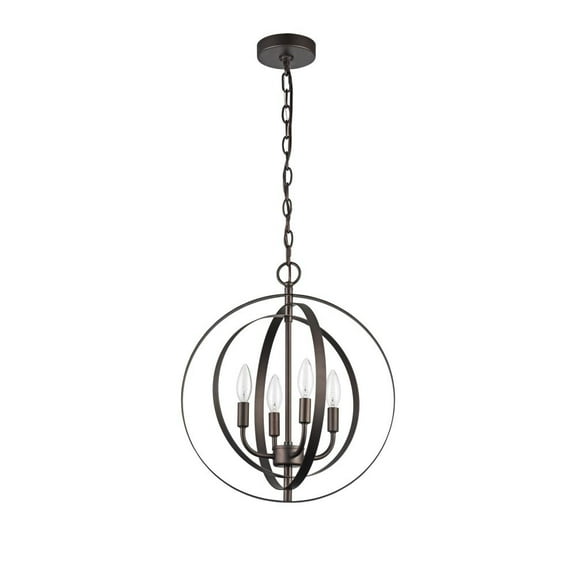 CHLOE Lighting OSBERT Industrial-style 4 Light Rubbed Bronze Ceiling Pendant 16" Wide