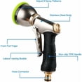thumbnail image 2 of Heavy Duty Garden Hose Nozzle with Adjustable Spray Patterns, Zinc Alloy Ensures Leak-Proof & High Pressure Performance, Ergonomic Grip, Quick Connector for Wide Range Scenarios, Long Service Life, 2 of 5