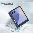 thumbnail image 7 of Allytechgroup Case for Samsung Galaxy Z Flip 5, Shockproof Rigid Plastic Flip Cover with Card Slot, Built-in Kickstand Anti-Scratch & Drop Protection Foldable Phone Accessory for Women Men, Darkblue, 7 of 7