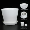 thumbnail image 3 of Unique Bargains 6.7 Inch Plant Pots, 8Pcs PP Flower Pot Decorative Plastic Planters, White, 3 of 5