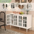 thumbnail image 5 of HLR 47.6" Modern Vintage Sideboards Buffet Cabinet with 4 Lattice Glass Door, White, 5 of 7