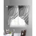 thumbnail image 3 of Black Grey Ombre Swag Valances for Windows, Modern Geometric Abstract Aesthetic Cream Rod Pocket Sheer Valances for Windows, Swag Toppers Light Filtering for Kitchen Living Room 2 Panels 28''x36'', 3 of 6