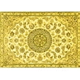 thumbnail image 1 of Ahgly Company Machine Washable Indoor Rectangle Medallion Yellow Traditional Area Rugs, 5' x 8', 1 of 4