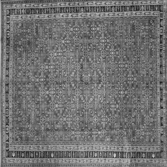 Ahgly Company Indoor Square Persian Gray Traditional Area Rugs, 8' Square