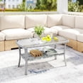 thumbnail image 2 of Outsunny Table Basse d'Extérieur avec Rangement, Table de Patio en Osier, Gris Foncé, 2 of 10