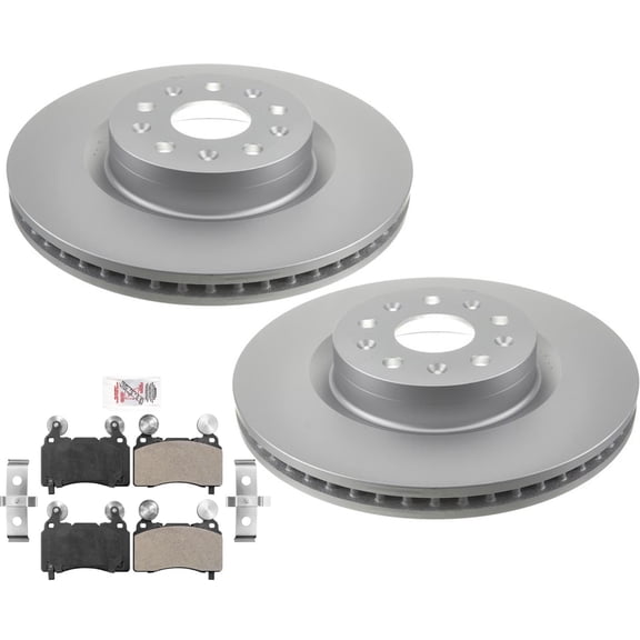 Front 345MM Coated Disc Brake Rotors Disc Brake Pads For Cadillac CT6 2016-2020