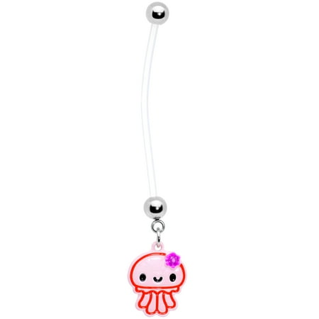 Squid Rings - Body Candy Maternity Navel Ring Piercing Bioflex Bundle of Joy Baby Pink Squid Pregnancy Belly Ring