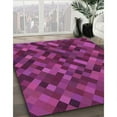 thumbnail image 3 of Ahgly Company Machine Washable Indoor Round Transitional Neon Pink Area Rugs, 8' Round, 3 of 7