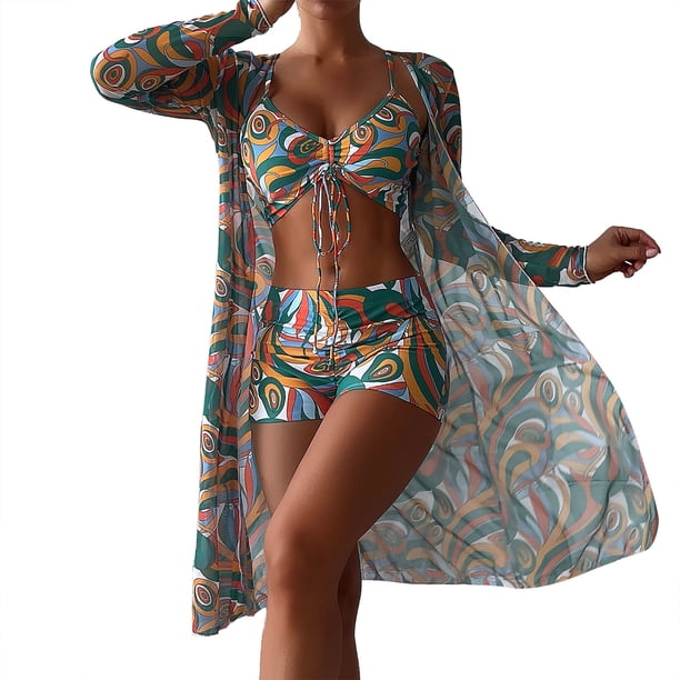 Gibobby Trajes de Baño Mujer Traje de baño para mujer, bikini dividido de piezas, traje de baño sexy de cintura alta(Verde,M)