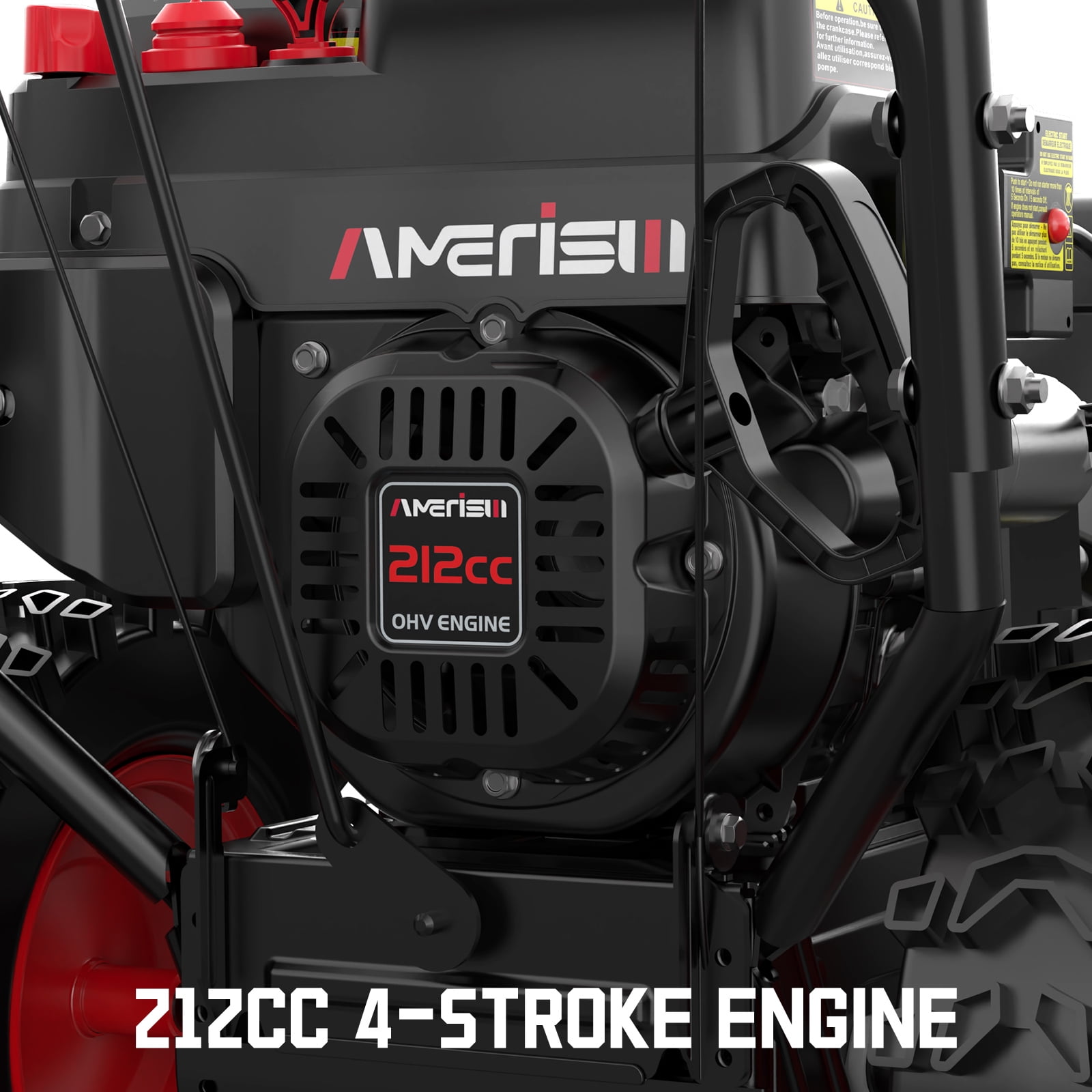Amerisun 24" Self-Propelled Gas Snow Blower, 212 cc, 4-Cycle Two-Stage Snow Thrower with Headlight