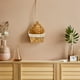 thumbnail image 5 of Cesta de flores impermeable: cesta decorativa de mimbre tejida con borde de perla - Cesta de pared tejida para plantas - Maceta rústica de pared, 5 of 6