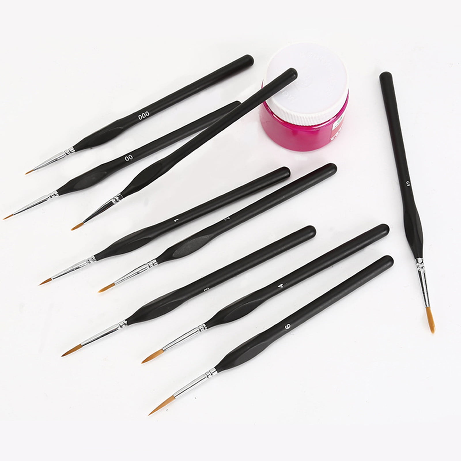VBXOAE 9pc Hook Line Pen Nylon Tip Hook Line Watercolor Gouache Oil Painting Brush