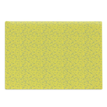 

Floral Yellow Cutting Board Romantic Spring with Flowers Happy Nature Vibes Pattern Decorative Tempered Glass Cutting and Serving Board in 3 Sizes by Ambesonne