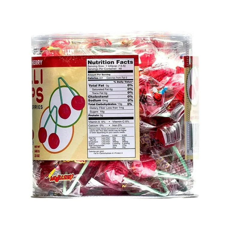 Gerrit J Verburg Twin Cherry Lollipops, 0.48 Ounce Pops, 48 Piece