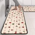 thumbnail image 2 of Kitchen Rugs Sets Of 2,Beige Christmas Decoration Pattern Anti Fatigue Kitchen Mat Rugs Non Slip Washable,Decorative Kitchen Floor Mats for Kitchen,Sink,Laundry,17"x47"+17"x47", 2 of 5