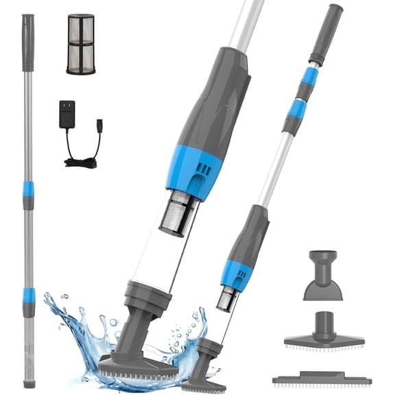 YSMJ Handheld Pool Vacuum Cordless Gray 1-Pack