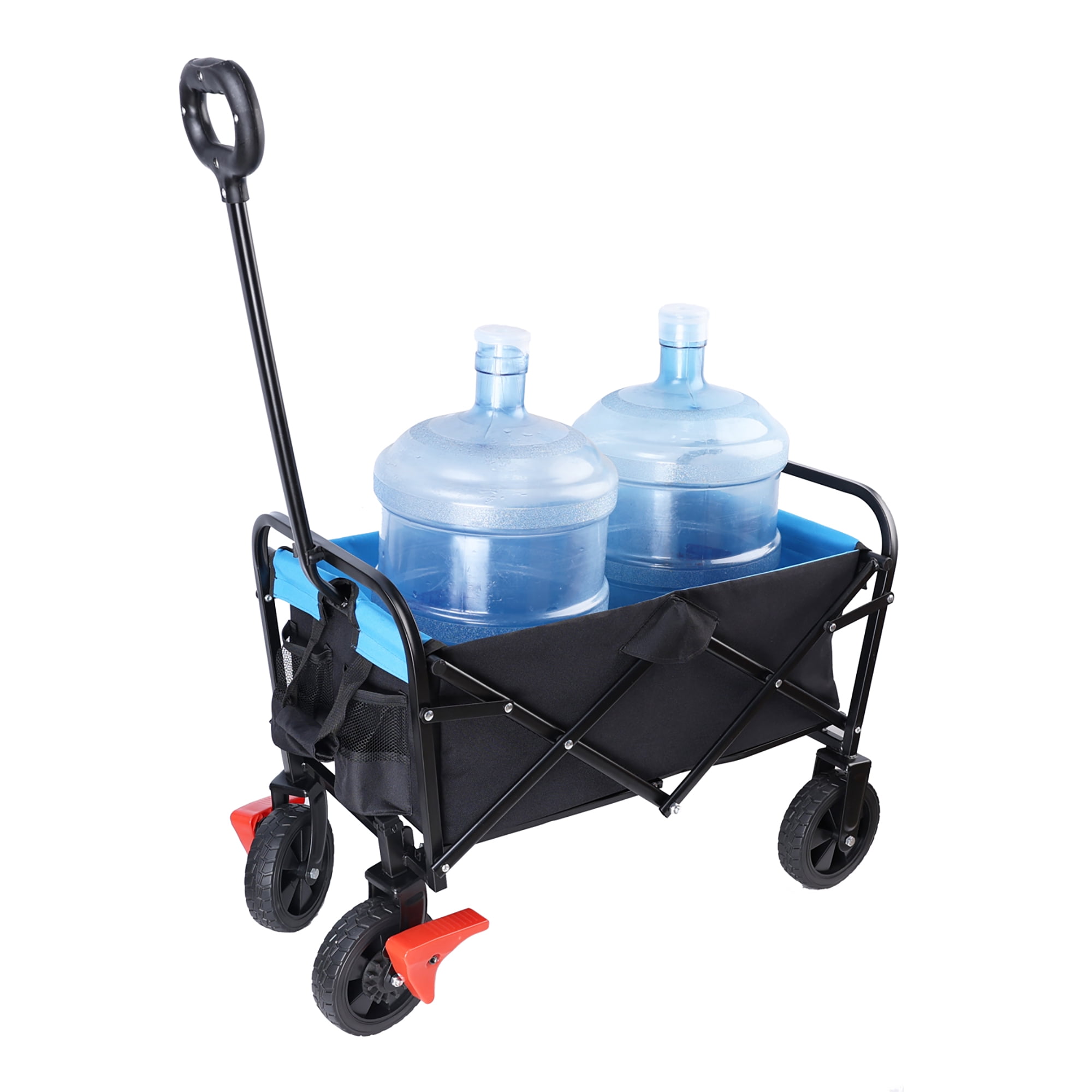 Aimee Lii Folding Wagon Cart, Beach Wagon with Wheels for Sand, Portable Wagon, Blue Aimee Lii Folding Wagon Cart, Beach Wagon with Wheels for Sand, Portable Wagon, Blue