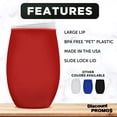 thumbnail image 2 of Tumbler Stemless Wine Glasses 16 oz. Set of 10, Bulk Pack - Perfect for Wine, Cocktails, Other Hot & Cold Beverages - Red, 2 of 5
