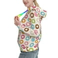thumbnail image 2 of Wukai Colorful Donuts Print Womens Hoodies Fleece Sweatshirts Long Sleeve Sweaters Pullover Fall Outfits Winter Clothes-Small, 2 of 7