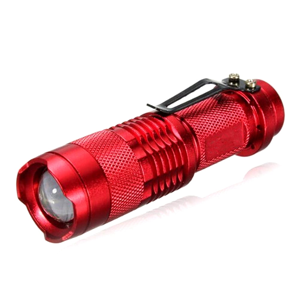 Red Tactical Mini LED Flashlight - Heavy Duty Metal Shell - Ultra Bright  300 Lumen Survival Camping Light - By Sakeen