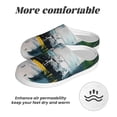 thumbnail image 6 of Goofa Abstract Brushstrokes Green Blue Print Womens Mens Cotton Lightweight House Slippers , Washable Home Slippers,Indoor Comfy Bedroom Cozy Slippers-46/47, 6 of 7