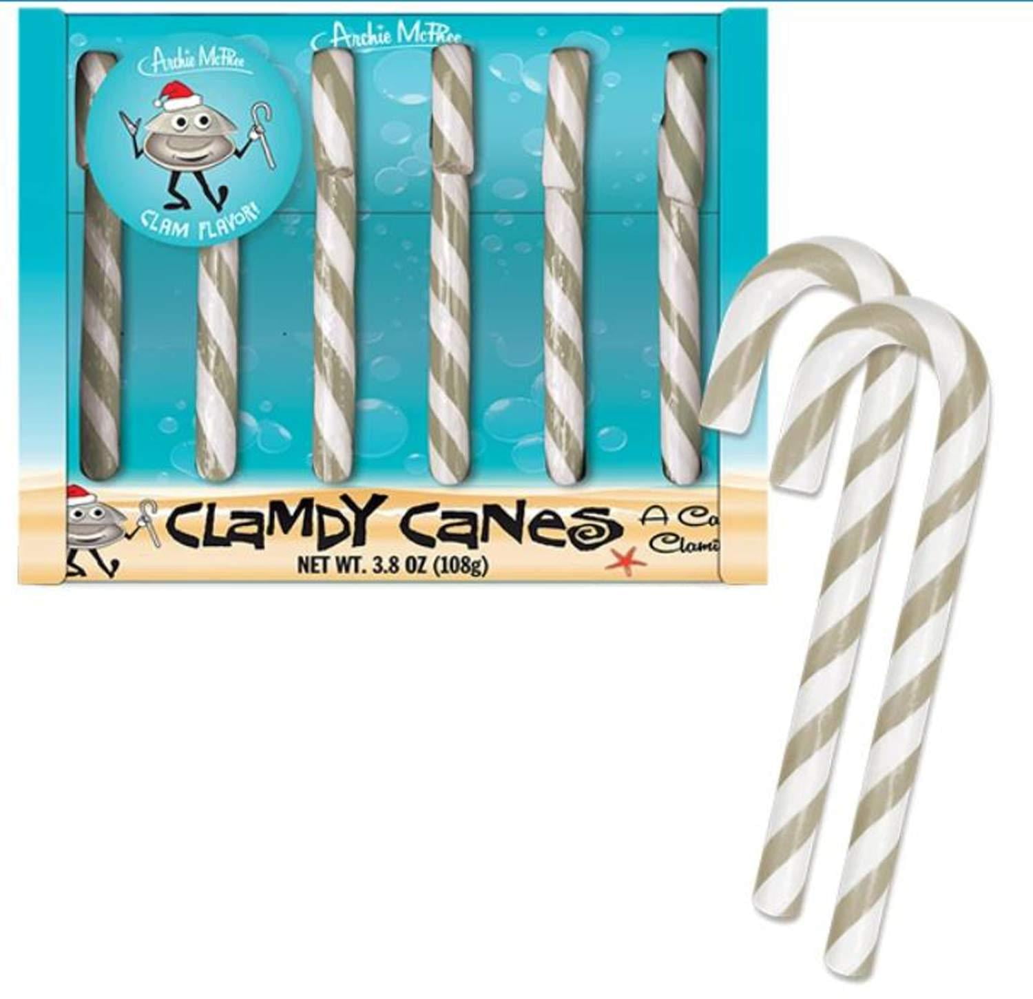 Clam Flavored Candy Canes Set of 6