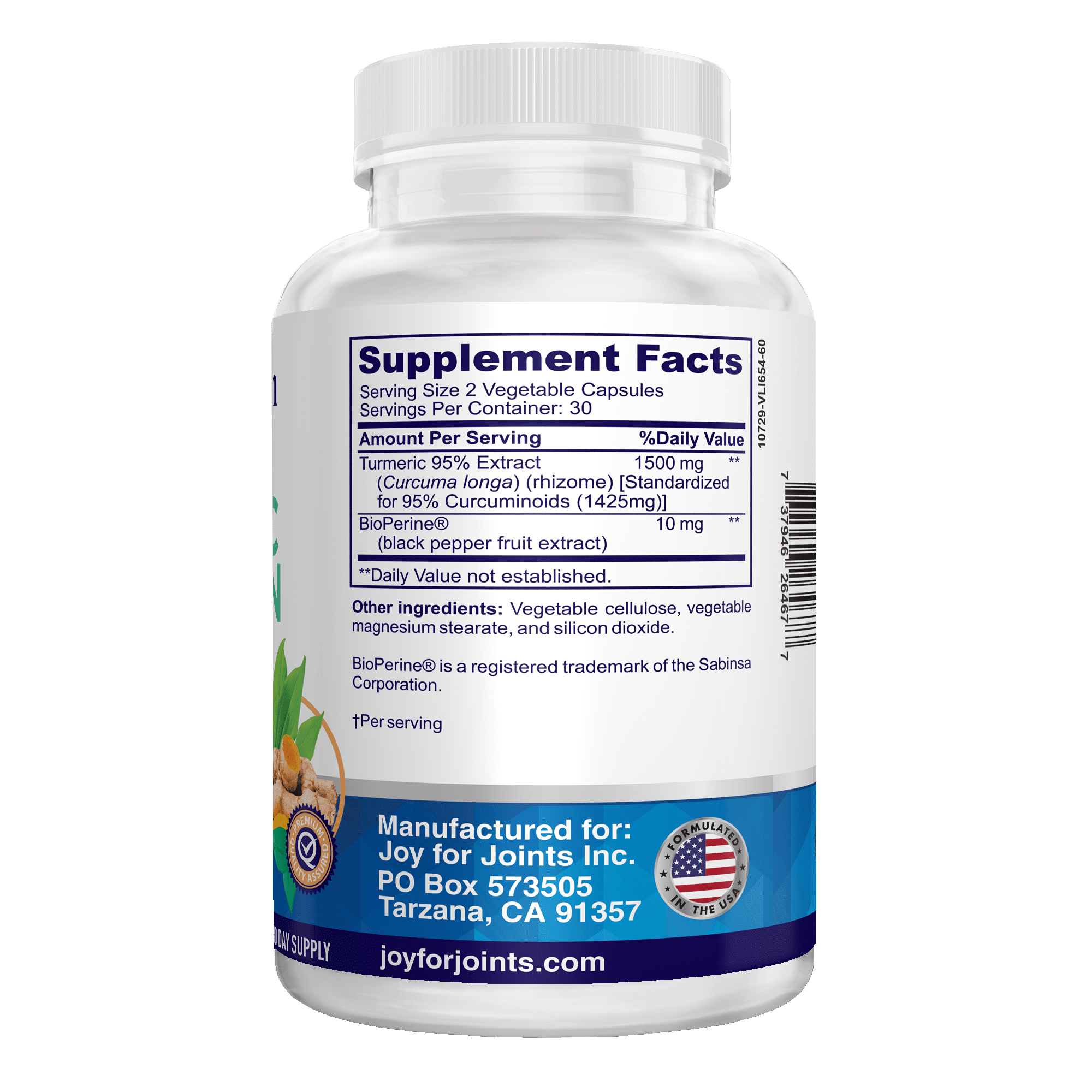 Turmeric Curcumin 1500 mg with BioPerine®, 95% Curcuminoids, High Absorption, Non-GMO, Made in USA