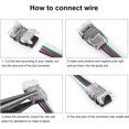 thumbnail image 4 of SURJDE 10 Pack RGB 4Pin LED Strip Connector for 10mm Waterproof RGB 5050 LED Strip, Quick Strip to Wire Connector Without Stripping Wire, 4 of 7