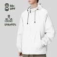 thumbnail image 2 of YLSDY Mens Sun Protection Jacket Lightweight Outdoor Athletic Jacket Quick Dry Coat Hiking Cycling Running Fishing Jackets White XL, 2 of 8