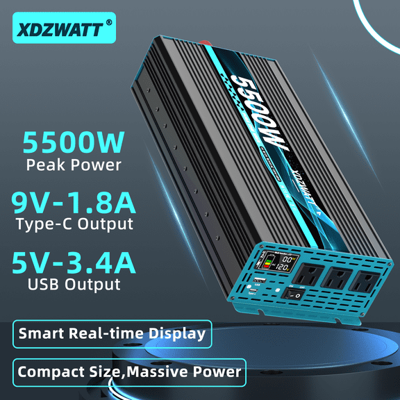 XDZWATT 12V 3000W Continuous 5500W Surge Power Inverter for Car