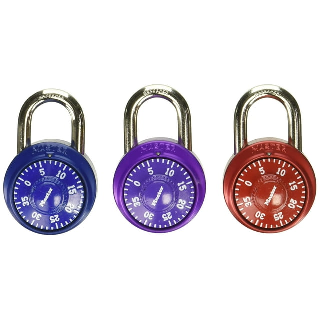 Candado combinado Master Lock 1530T Bright Metallic x4