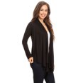 thumbnail image 3 of MOA COLLECTION Women's Casual Solid Long Sleeve Open Front Draped Cardigan, 3 of 6