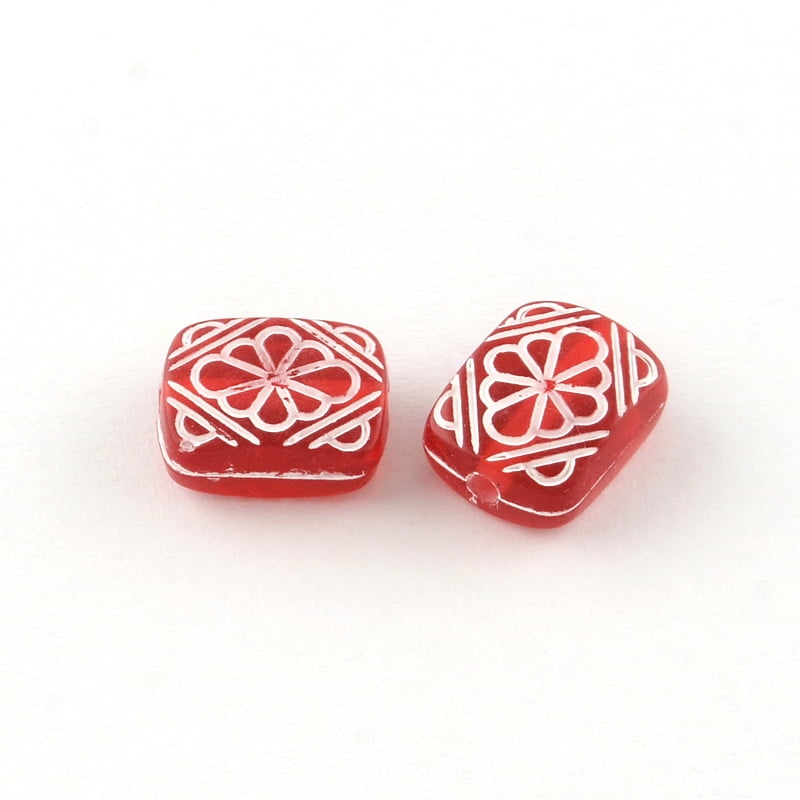 500 g Acrylic Beads Mixed Shapes Red 5.5~28x6~20x3~11mm Hole: 1~5mm
