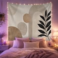thumbnail image 2 of Abstract Leaves With Geometric Arches on Off-White, Serene Minimalist for Boho Decor Lovers, Contemporary Nature Wall Art, Housewarming Gift Tapestry Wall Hanging for Living Room and Bedroom, 2 of 7