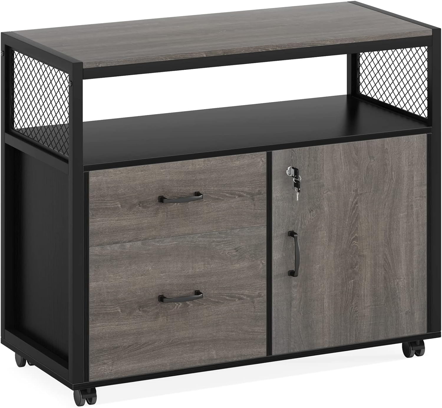 Tribesigns L Shaped Desk with Drawer, 55 inches Executive Desk and lateral File Cabinet, 2 Piece Home Office Furniture with Drawers lcoks