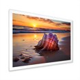 thumbnail image 2 of Designart "Sunset Shoreline Treasures Revealed I" Coastal Framed Wall Art Decor - Coastal Yellow Coastal Beach Entryway Framed Wall Art Print, 2 of 6
