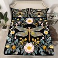 thumbnail image 2 of jejeloiu Rustic Botanical Floral Twin Sheet Sets,Wild Dragonfly Animals Bedding For Men Women 3 Pieces, 2 of 7